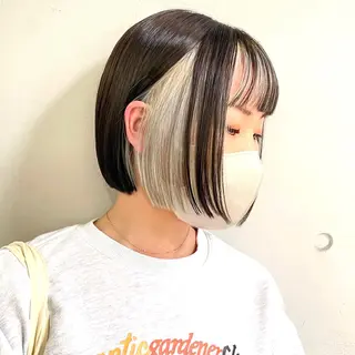 ミディアム カラー ショート/ボブ/ 透明感カラー/ほのかのヘアスタイル