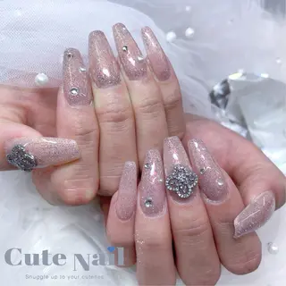 ネイル ️🫧もこ 艶感ネイル🫧のネイルデザイン