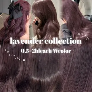 セミロング カラー ヘアアレンジ 🤍淡色ピンク&ラベ ンダーYUKI🤍のヘアスタイル