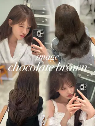 ロング チョコカラー🤎 韓国風/MIHOのヘアスタイル