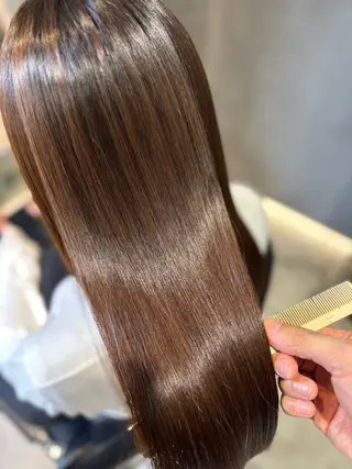 セミロング 艶髪酸性ストレート /髪質改善/寺田警二のヘアスタイル