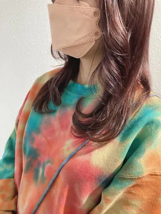 セミロング カラー スキバサミを使わない カット🌼唯🌼のヘアスタイル