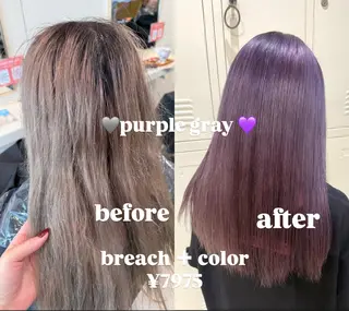 ロング カラー 韓国レイヤー 🎀ダブルカラーのヘアスタイル