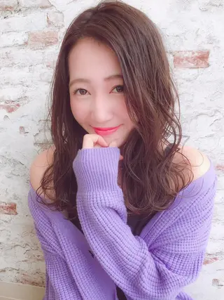 ミディアム カラー パーマ ヘアアレンジ Watai 艶髪 當間 大知のヘアスタイル