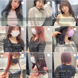セミロング カラー パーマ ヘアアレンジ メンズ キッズ ネイル マツエク・マツパ 韓国🇰🇷レイヤー カットオリーブカラーのヘアスタイル