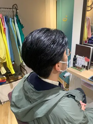 ショート カラー パーマ ヘアアレンジ メンズ ネイル アイブロウ 白髪世代特化 🌿飯塚京橋のヘアスタイル