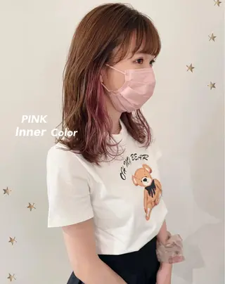 ミディアム カラー 市川 千夏のヘアスタイル