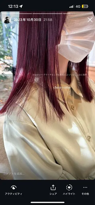 ミディアム カラー 荻野 未来のヘアスタイル