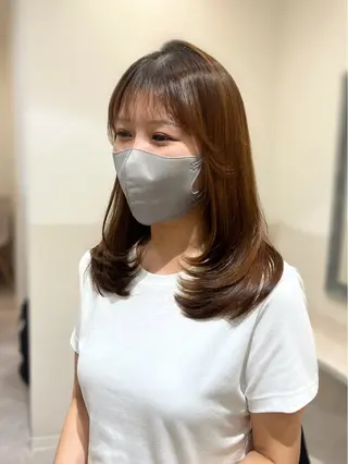 ミディアム aoi/韓国ヘア/ 透明感カラーのヘアスタイル