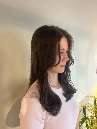 ミディアム カラー スタジオノル パーマ🌀あやなのヘアスタイル