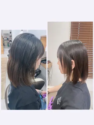 セミロング パーマ やまこし 美裕樹のヘアスタイル