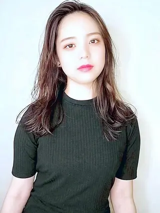 セミロング カラー パーマ メンズヘア特化 崎田 成人のヘアスタイル
