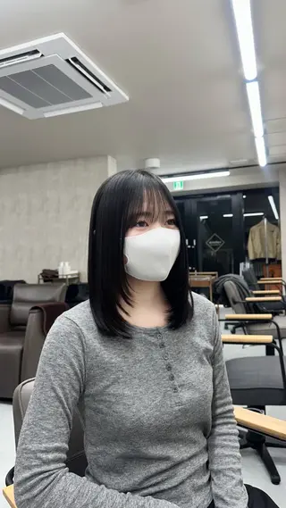 セミロング カラー 韓国レイヤー・ボブ/ 暖色⭐️優香⭐️のヘアスタイル