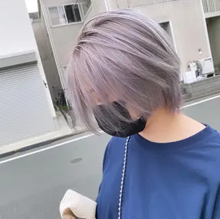 ショート カラー ヘアアレンジ ハイトーンカラー🌈 メンズパーマ鈴木康平のヘアスタイル