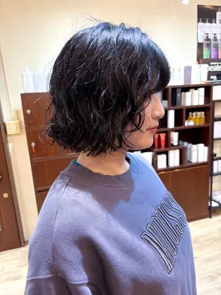 ショート レイヤー/パーマ /縮毛/ 宮本 泰周のヘアスタイル