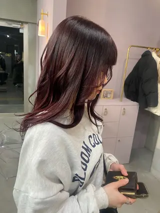 セミロング カラー 前橋 姫奈のヘアスタイル
