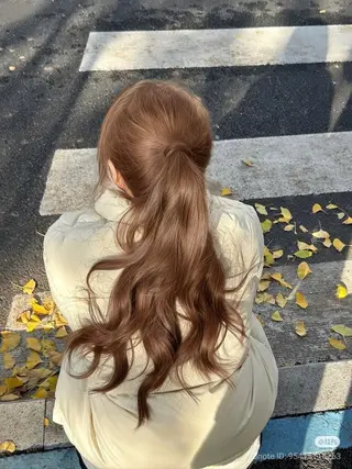 ロング カラー 中韓レイヤー/ ブラウン🤎はやとのヘアスタイル