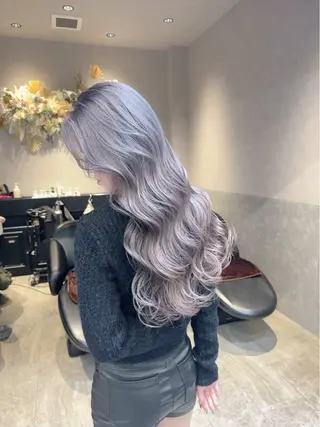 ロング カラー ヘアアレンジ ARIA💎縮毛矯正 ブリーチ💎複雑履歴のヘアスタイル