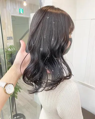 セミロング ☀️透明感color KURO☀️のヘアスタイル