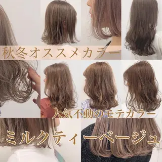 ミディアム カラー ヘアアレンジ 美髪矯正/透明感カラ ー🫧YUUKI🫧のヘアスタイル