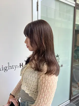 セミロング 田中 蘭菜のヘアスタイル