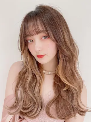 セミロング 韓国風ヘア✻透明感 カラー✻yukaのヘアスタイル