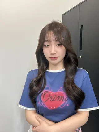 ロング カラー 心斎橋l大人韓国ヘア レイヤー×艶カラーのヘアスタイル