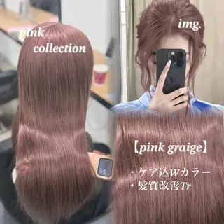 ロング カラー NAMI🤎ブラウン &ミルクティー🤍のヘアスタイル