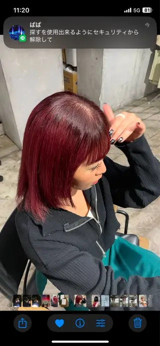 ミディアム カラー 山本 彩美香のヘアスタイル