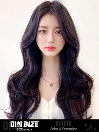 ロング 韓国特化🇰🇷 エクステのヘアスタイル