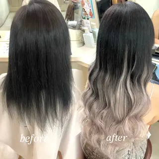 セミロング 髪質改善🫧艶カラー ✨エクステ🎀しゅりのヘアスタイル