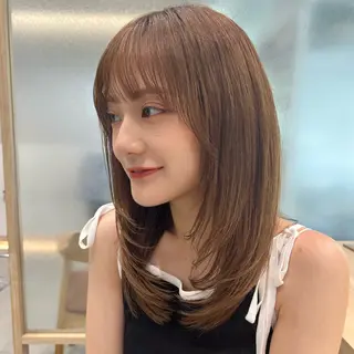 セミロング 顔周り🇰🇷韓国 レイヤー/いづみ💞のヘアスタイル