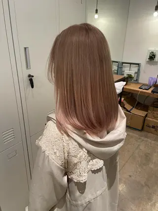 セミロング カラー 【完全個室】髪質改善 暖色カラー/山崎唯奈のヘアスタイル
