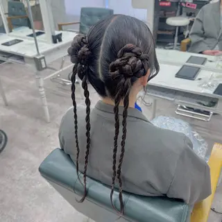 ロング ヘアアレンジ JUNSHIN🦋 ヘアセット／カラーのヘアスタイル