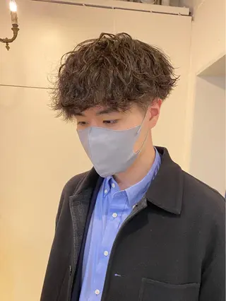 ショート パーマ メンズ JINKIメンズ特化 メンズカットパーマのヘアスタイル