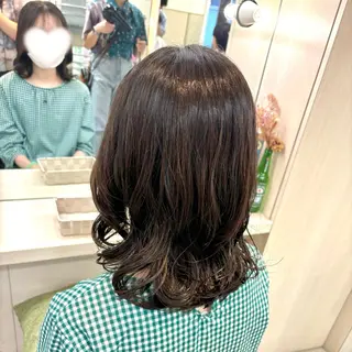 セミロング パーマ 韓国レイヤー 暖色カラー/さくらのヘアスタイル