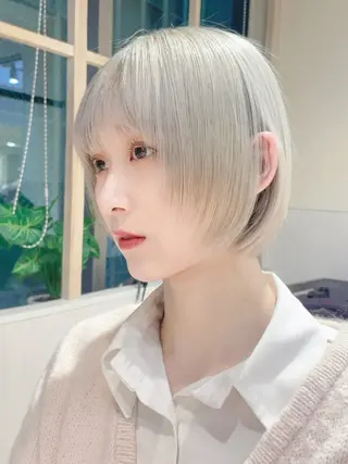 ショート カラー 髪質改善/ブリーチ なしカラー/菊池真稔のヘアスタイル