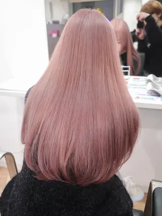 ロング ボブ/ダブルカラー/ 髪質改善/渋谷のヘアスタイル