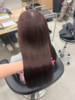ロング カラー 💗愛され暖色💗 ピンク/レッド💗のヘアスタイル