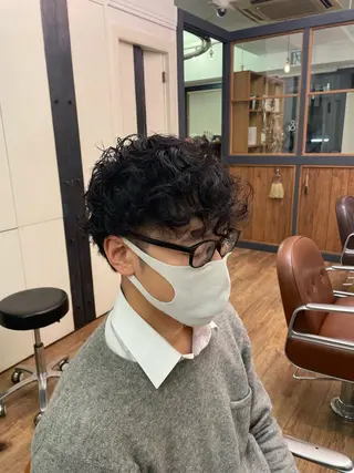 パーマ メンズ 川上拓真 ✂︎学芸大学のヘアスタイル