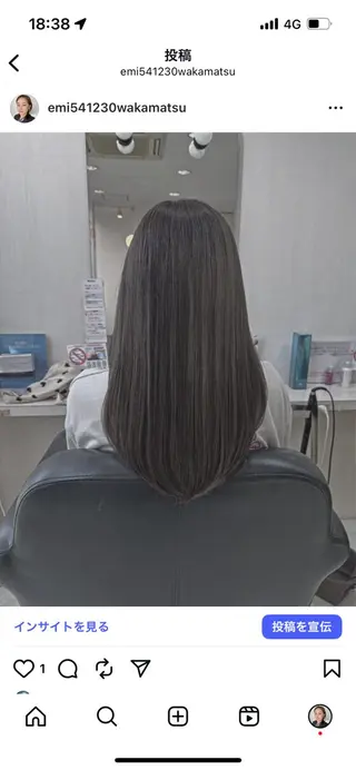 セミロング カラー 若松 絵美のヘアスタイル