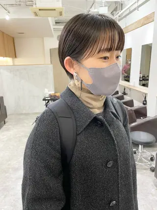 ショート カラー パーマ ヘアアレンジ メンズ キッズ ネイル マツエク・マツパ アイブロウ パーマ/透明感カラー /ボブ/吉田一生のヘアスタイル