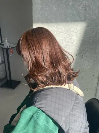 セミロング カラー メンズモテパーマ💙 fuwaのヘアスタイル