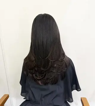 ロング カラー ぱつっとボブ/透明感 カラー/Ayakaのヘアスタイル