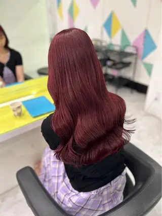 ロング カラー トレンド暖色ヘア🍒 miu🍒のヘアスタイル
