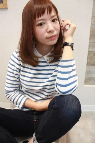 ミディアム カラー パーマ tuuli トゥーリのヘアスタイル