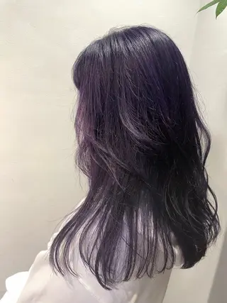 セミロング カラー 柔らかレイヤー× 透け感カラー/SUのヘアスタイル