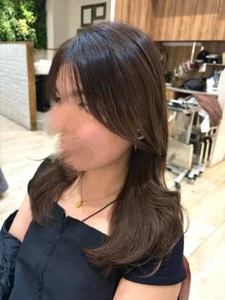セミロング カラー ゆるふわパーマ🌼 アレンジ🌼リョウカのヘアスタイル
