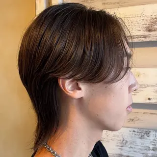 パーマ メンズ 女性カットモデル イケガヤのヘアスタイル