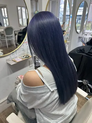 ロング カラー 梅田/寒色カラー/ まほのヘアスタイル